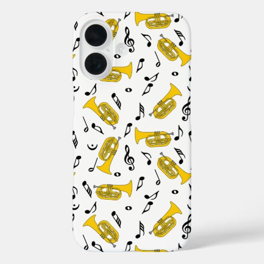 グレーマーチングバリトン音楽ノート Case-Mate iPhoneケース (裏面)