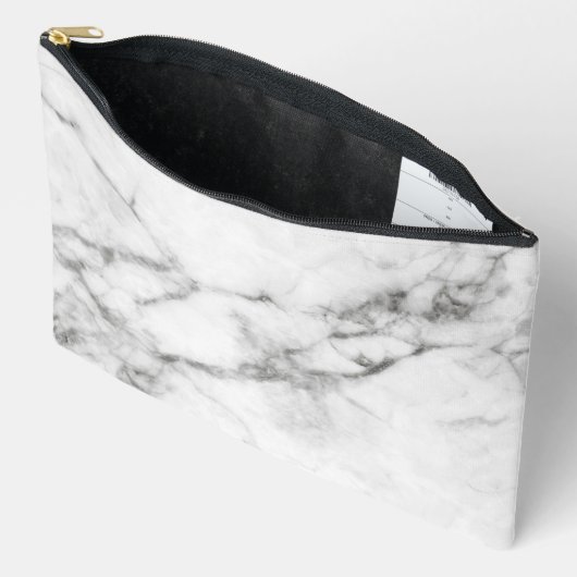 グレーマーブルコスメティックバッグ アクセサリーポーチ (見開き)