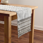 グレーマーブルシェードオブグレーパターストライプンモノグラム ロングテーブルランナー (インサイチュ)