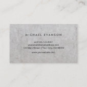 グレーマーブルストーンパターンシンプル建築 名刺 (裏面)