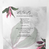 グレーマーブルトロピカルピンクプリンセスフィロデンドロン 三つ折り招待状 (内部最初)