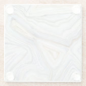 グレーマーブル抽象デザイン ガラスコースター (裏面)