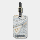 グレーマーブル抽象デザイン ラゲッジタグ (正面縦)
