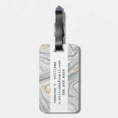 グレーマーブル抽象デザイン ラゲッジタグ (裏面縦)