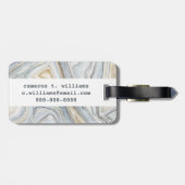 グレーマーブル抽象デザイン ラゲッジタグ (裏面横)