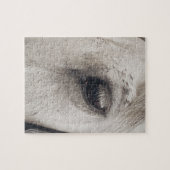 グレーマーレホース、アップクローズアイズ ジグソーパズル (横)