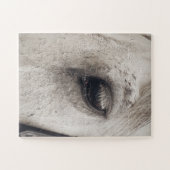 グレーマーレホース、アップクローズアイズ ジグソーパズル (横)