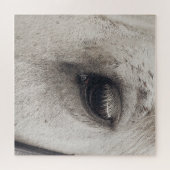 グレーマーレホース、アップクローズアイズ ジグソーパズル (横)