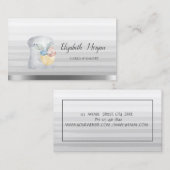 グレーミキサーフラワーストライプズグラデーションベーカリー 名刺 (正面/裏面)