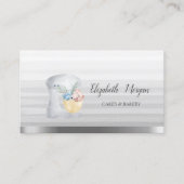 グレーミキサーフラワーストライプズグラデーションベーカリー 名刺 (正面)