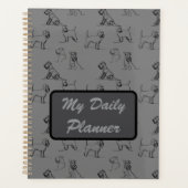 グレーミニチュアシュナウザーラインアート1 プランナー手帳 (正面)