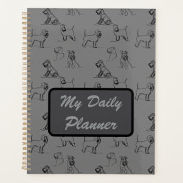 グレーミニチュアシュナウザーラインアート1 プランナー手帳