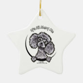 グレーミニチュアトイプードルIAAM セラミックオーナメント (正面)