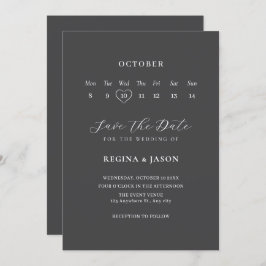 グレーミニマリストの結婚式予定カレンダー セーブザデート