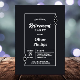 グレーミニマリストの退職パーティー 招待状