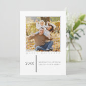 グレーミニマリストシックホリデーフォトカード シーズンカード (スタンド正面)