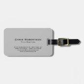 グレーミニマリストシック名アドレスインターネット詳細 ラゲッジタグ (正面横)