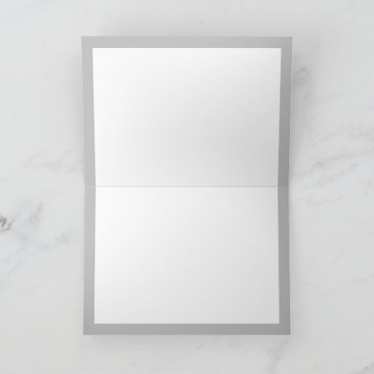 グレーミニマリストモノグラム名前をカスタムする サンキューカード (内部)