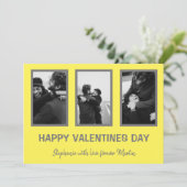 グレーミニマルとイエロー3フォトバレンタインデー シーズンカード (スタンド正面)