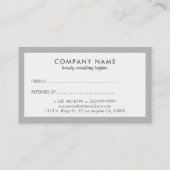 グレーミニマルとホワイトの紹介カード 紹介カード (裏面)