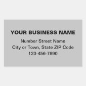 グレーミニマルのプレーン文字ビジネスブランド 長方形シール (正面)