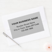 グレーミニマルのプレーン文字ビジネスブランド 長方形シール (封筒)