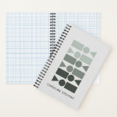 グレーミニマルの緑のジオメトリックパーソナライズされた形状 ノートブック (内側)