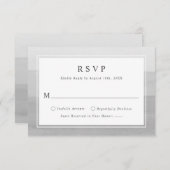 グレーミニマルウォーターグラデーションカラー結婚式RSVPカード 出欠カード (正面/裏面)