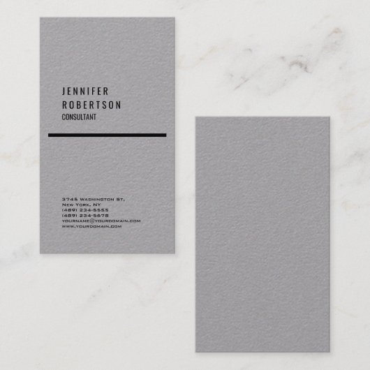 グレーミニマルクリエイティブシンプルプレーンプロフェッショナル 名刺 (正面/裏面)