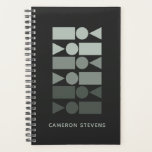 グレーミニマルグリーン幾何デザインパーソナライズされた プランナー手帳<br><div class="desc">色モダンパレットの中のミニマルな幾何学的なグラフィックグラデーションデザインシンプルで、緑の色調と美しい落ち着いたグレーの、名前や好みの文言をパーソナライズされた付けたグラフィック。</div>