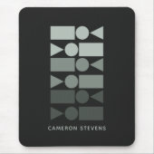 グレーミニマルグリーン幾何デザインパーソナライズされた マウスパッド (正面)