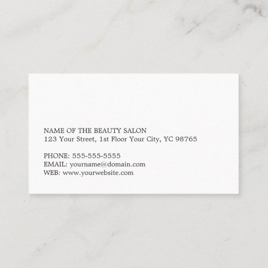 グレーミニマルシルバフェイクヘアアポイントメントクーポン 割引カード (裏面)