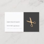 グレーミニマルフェイク金ゴールドヘアスタイリストアポイントメント 予約カード (正面)