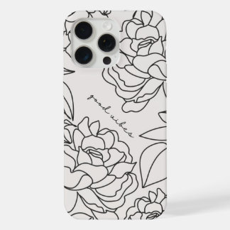 グレーミニマルフローラ美的電話ケース iPhone 15 PRO MAXケース