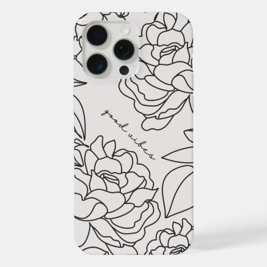 グレーミニマルフローラ美的電話ケース iPhoneケース (裏面)