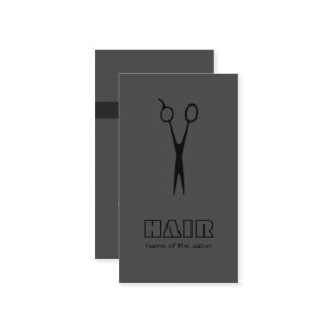 グレーミニマルブラックヘアスタイリスト/サロン 名刺