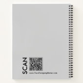 グレーミニマルブラック小型業務用文房具 ノートブック (裏面)