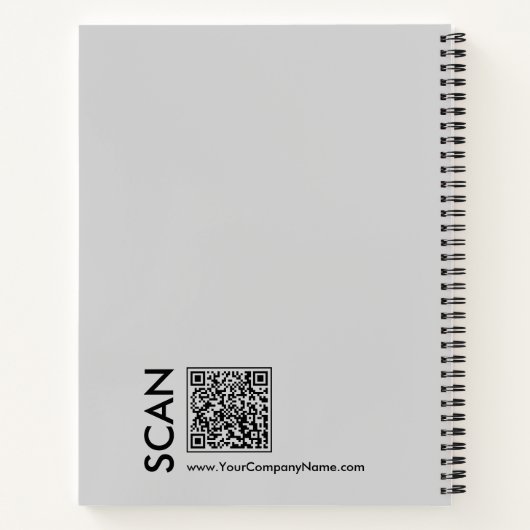 グレーミニマルブラック小型業務用文房具 ノートブック (裏面)