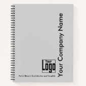 グレーミニマルブラック小型業務用文房具 ノートブック (正面)