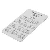 グレーミニマルブラック2020カレンダー会社名情報 マグネット (左側)