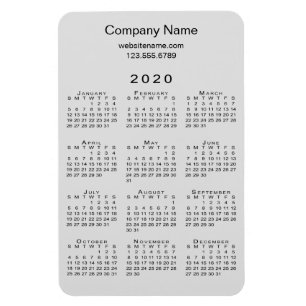 グレーミニマルブラック2020カレンダー会社名情報 マグネット