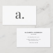 グレーミニマルホワイトモノグラモダンム 名刺 (正面/裏面)