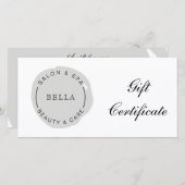 グレーミニマルモダンサロンスパギフト証明書 (正面/裏面)
