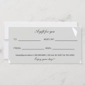 グレーミニマルモダンサロンスパギフト証明書 (裏面)