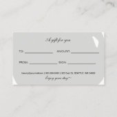 グレーミニマルモダンサロンスパギフト証明書 紹介カード (裏面)