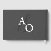 グレーミニマルモノグラムウェディング ゲストブック (裏面)