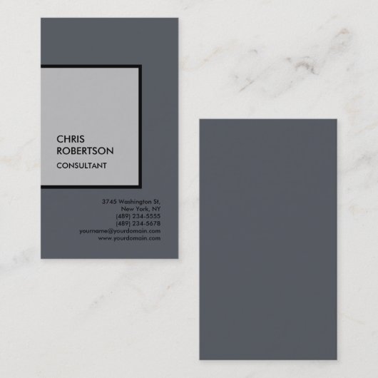 グレーミニマルユニークスモダンシンプル平野 名刺 (正面/裏面)