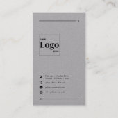 グレーミニマルリンクインQRコード 名刺 (裏面)