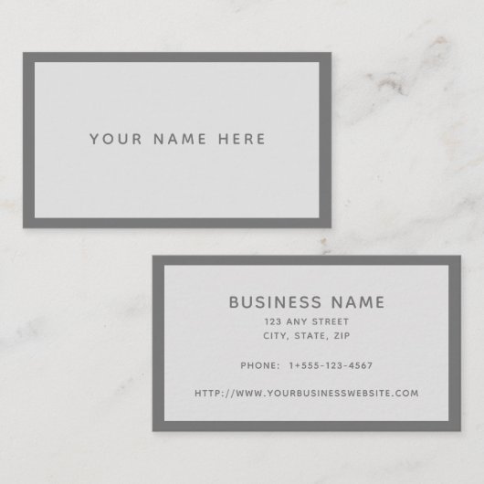 グレーミニマル名刺 名刺 (正面/裏面)