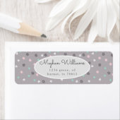 グレーミニマル春フローラ差出人住所 ラベル (インサイチュ)